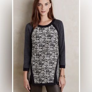 Anthropologie harlyn brand tweed knit sweater